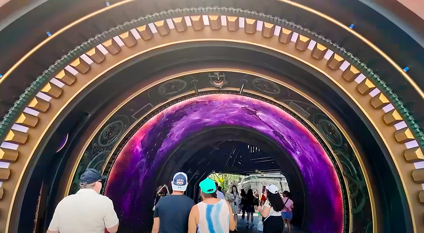 Family on the Mario Kart augmented reality ride